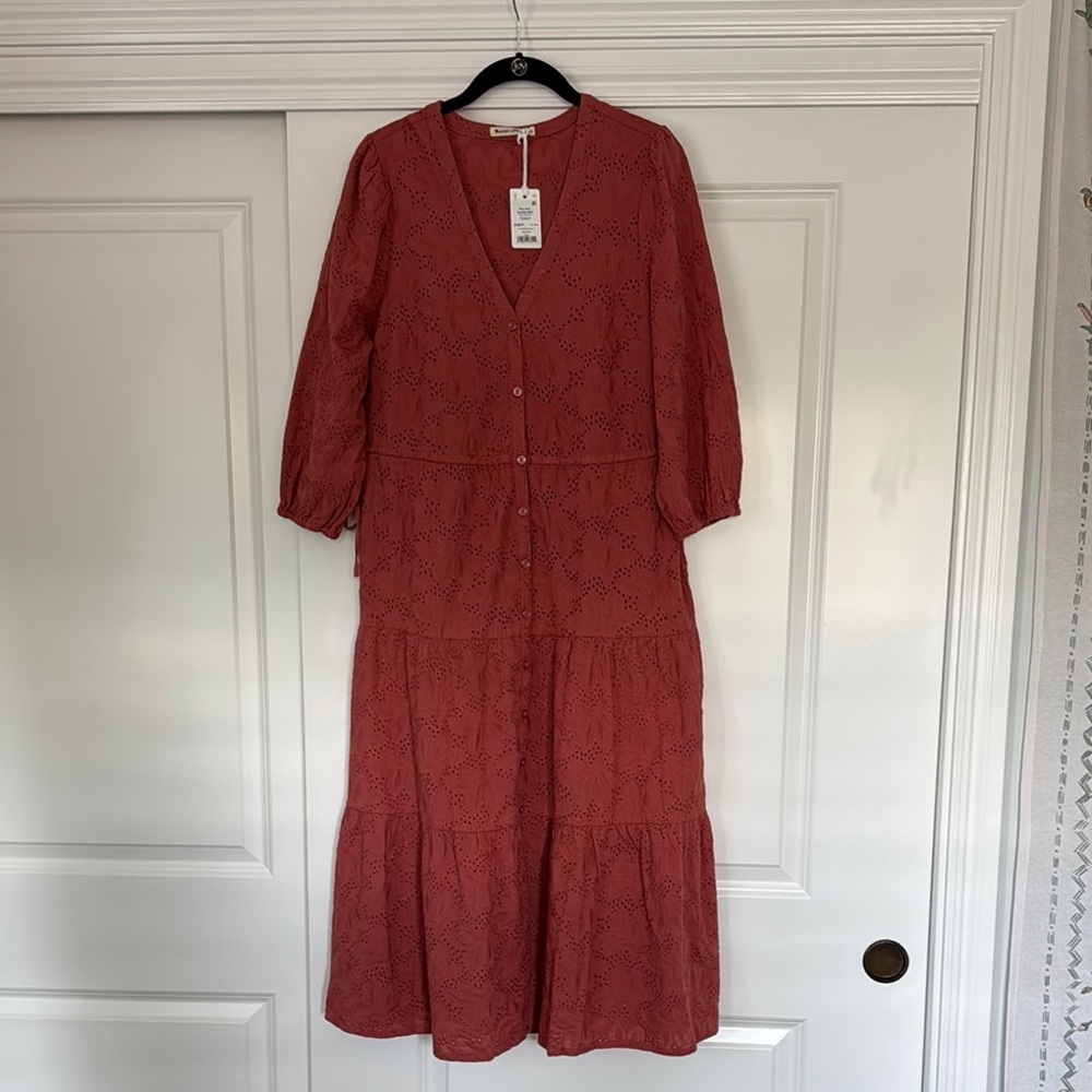 Marine Layer Elegant Rust Midi Dress Size Women’s Small